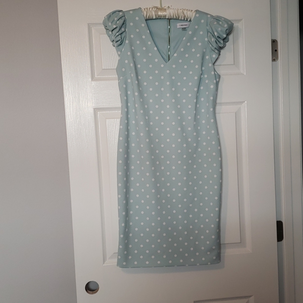 Calvin Klein Mint Polka Dot Dress